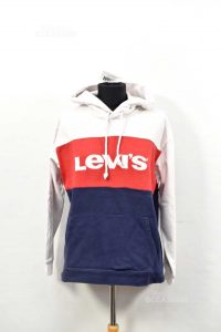 Sweatshirt Boy Levis Size.m Blue White Red