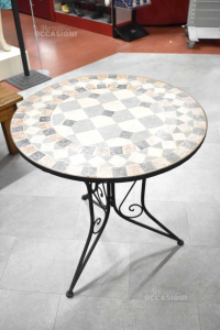 Tavolino Da Esterno Con Mosaico 70x75 Cm