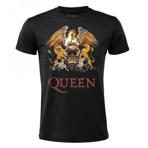Maglietta nera con il logo dei Queen a manica corta per uomo - Crazy for Rock