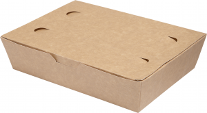 Box asporto con coperchio in cartoncino bio - 20x14x5cm avana
