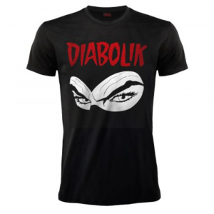 Maglietta nera con la maschera di Diabolik a manica corta per uomo