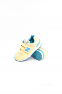 Zapatos Niña Nuevo Saldo 574 Amarillo Y Azul Talla 32