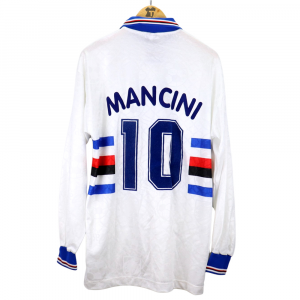 1995-96 Sampdoria #10 Mancini Maglia Away Asics Match Worn XXL
