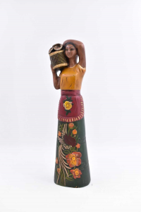 Terrakotta-Statue Frau Afrikanisch H 38 Cm