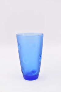 7 Glasses Blue Effect Bubbles 14cm Height