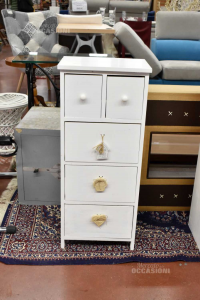 Cabinet White 5 Drawers H 86 Cm
