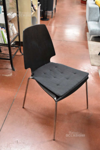 3 Chairs Ikea Black With Cushions Grey