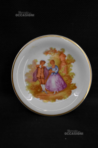 Ceramic Plates Pair Of Lovers Bordo Golden 15 Cm