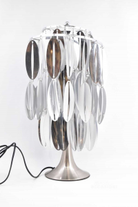 Lamp Abat-jour With Pendants Silver 53x30 Cm