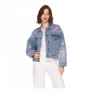 WOMAN EMBROIDERY CROPPED JACKET