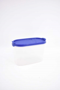 Container In Plastic Tupperware White Blue 18x12x18 Cm