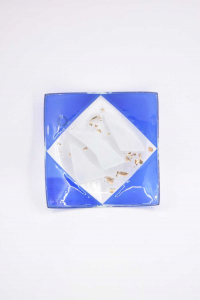 Small Plate Squared In Glass Of Murano With Pezzetti Glass 15 Cm