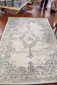 Carpet Modern Gray White Fantasy Central 160x230 Cm