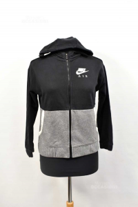 Sweatshirt Girl Nike Air Black Grey Size.l 146 / 156 Cm