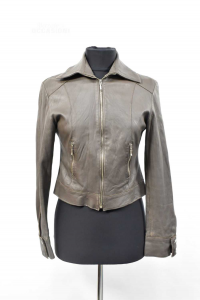 Jacket Woman In Real Leather Pianca Size.42 Brown