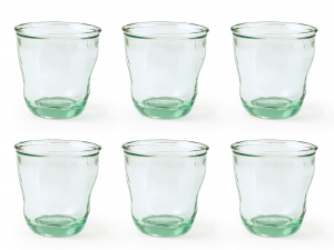 H&H Set 6 bicchieri Sac in vetro riciclato cl 25