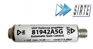 AMPLIFICATORE 81942A5G INN-UHF 5V-12V 15DB AGC 5G