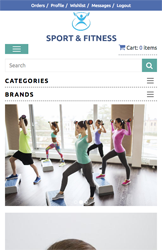 Storeden theme - mobile preview - Sport & Fitness