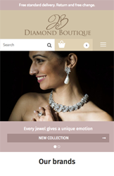 Storeden theme - mobile preview - The Diamond Boutique
